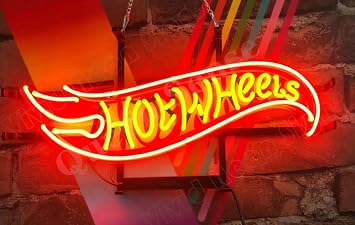 Queen Sense 20"x8" Hot Wheel Neon Sign Light Lamp with HD Vivid Printing Tech Artwork AVD026