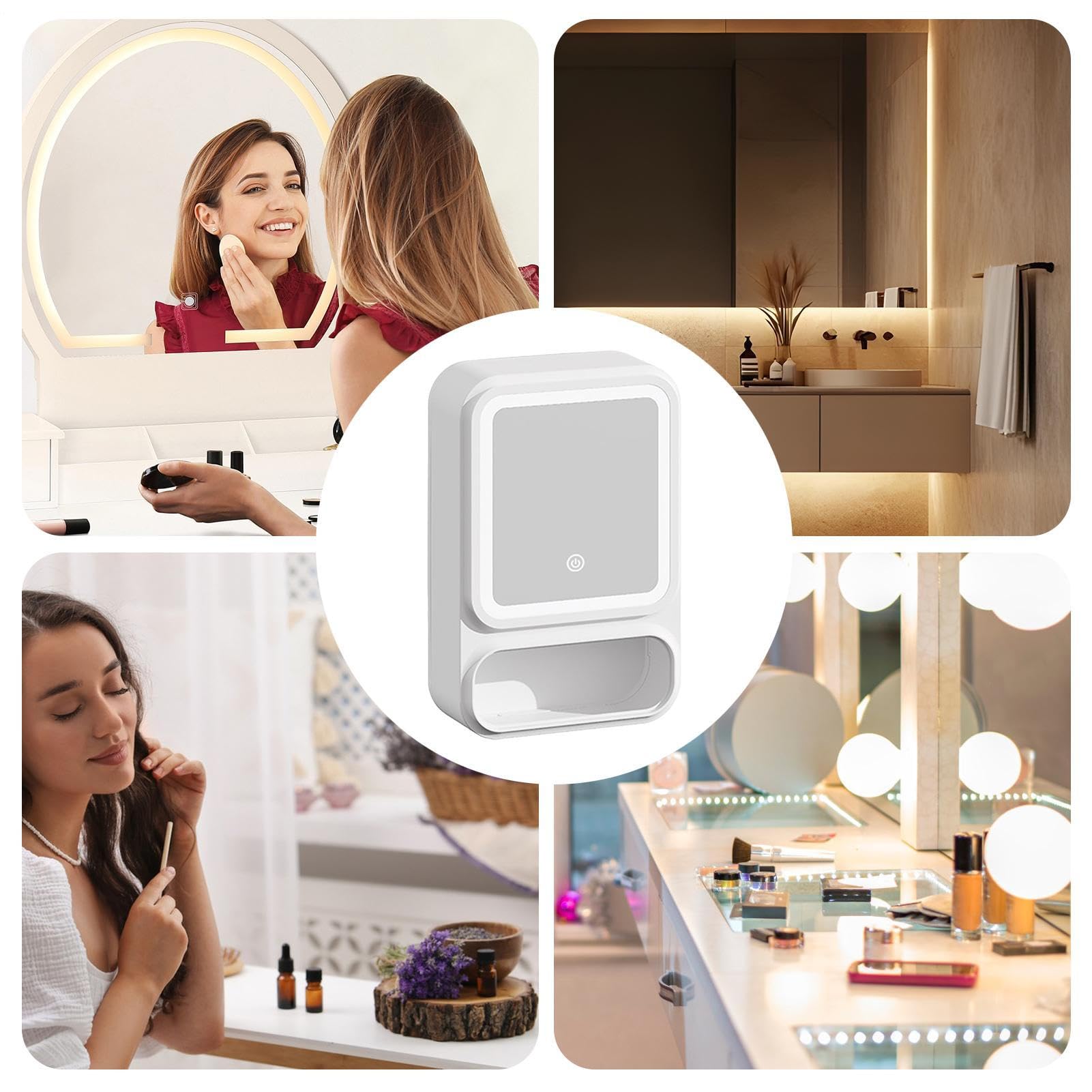 Mobile Da Bagno A Parete Porta Magnetica, Ripiano, Mensola, Portasalviette | Organizer Armadio Bagno con Specchio per Shampoo, Bagnoschiuma, Trucco, Cura Pelle, Doccia