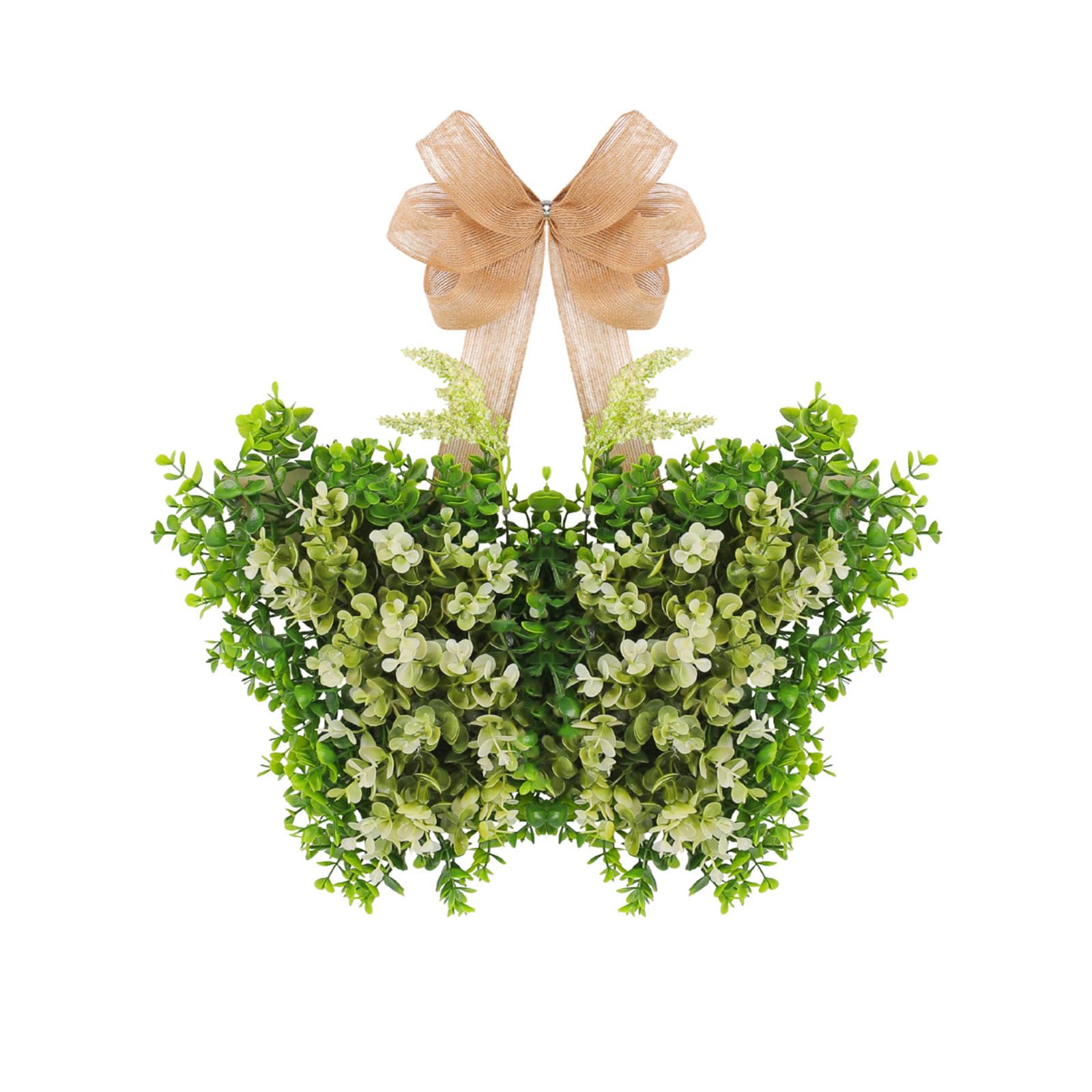 Kalttoy Multicolor Artificial Spring Wreath With Ribbon Bow, Leaves Wreath Mother Day For Front Door, Wall, Holiday Decorations Silk