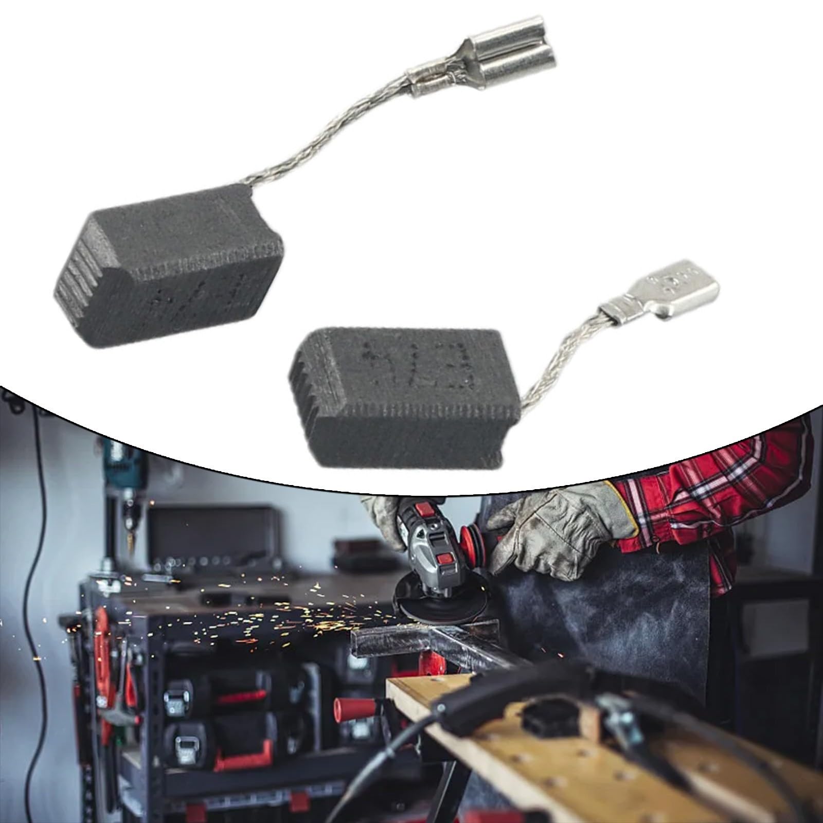 2 spazzole di carbone di ricambio 6,5 x 8 x 13 mm per Bosch GWS 7-100/7-115 E/7-125 piccolo motore smerigliatrice angolare, pezzi di ricambio per utensili elettrici