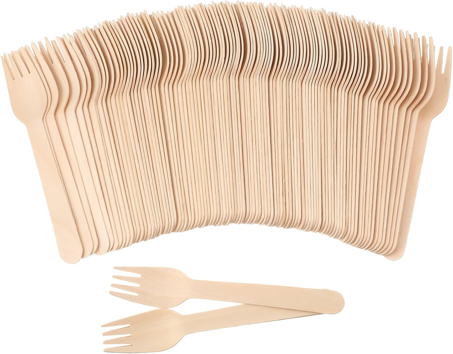 1000 Pcs Disposable Wooden Forks, Wood Sporks, Wooden Silverware, Disposable Cutlery Utensils for Food Cake Ice Cream Dessert Eating Party Camping Wedding, 6.3 Inches