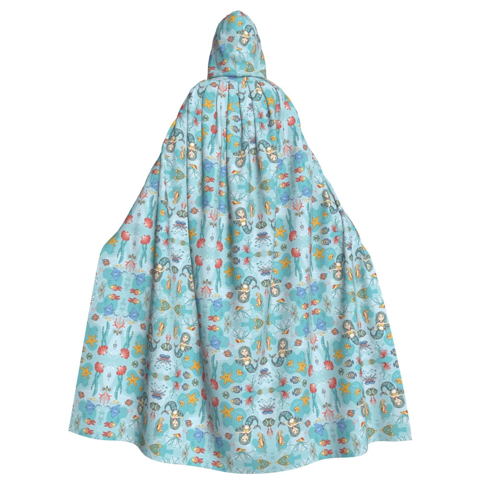 Capa con capucha de sirena para fiestas de disfraces y bailes de máscaras de adultos 8