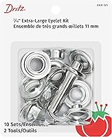 Vista 9 de Dritz 661-65 Ojales extra grandes, zinc, 7/16 pulgadas, 10