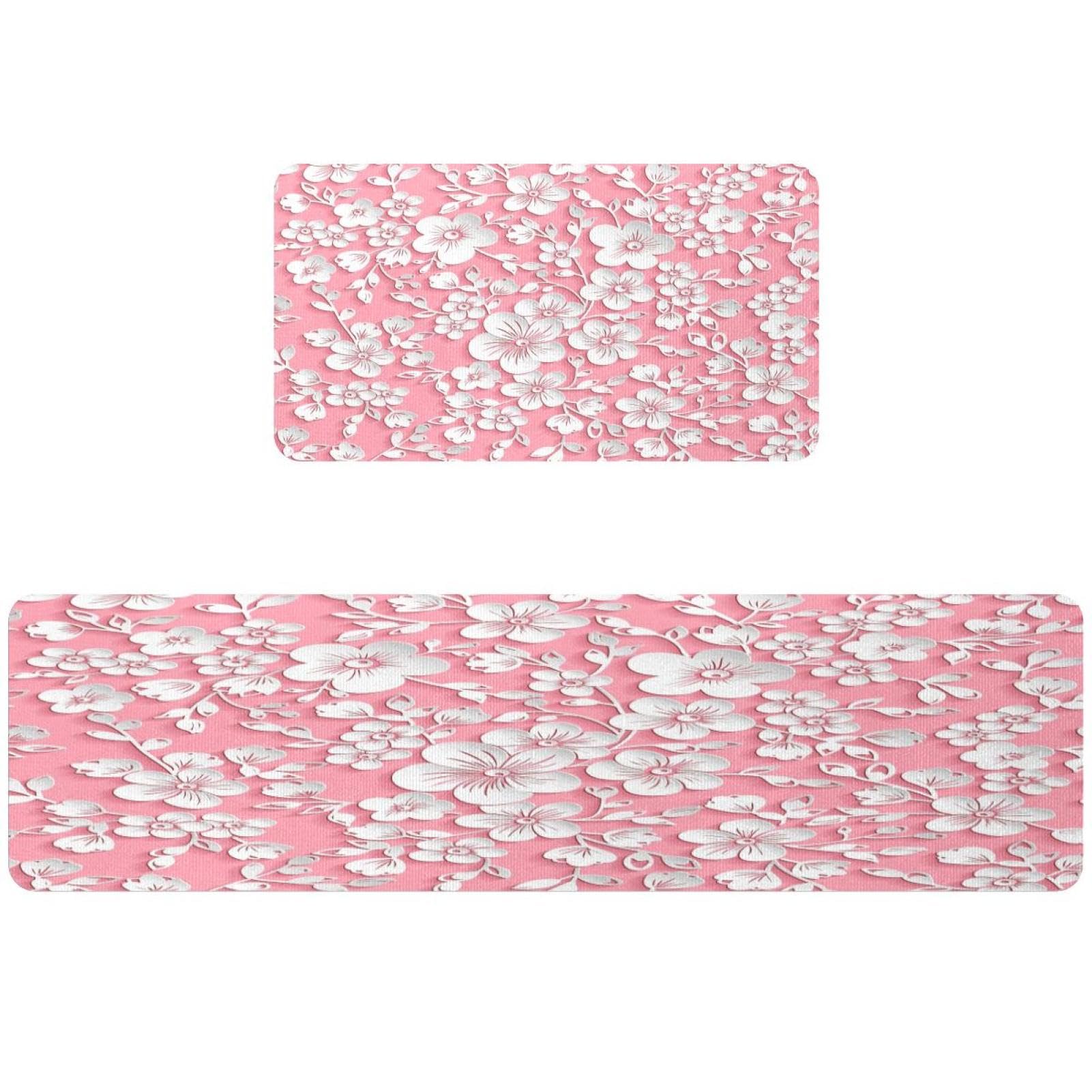Tapetes de cocina lavables absorbentes antideslizantes flor de cerezo
