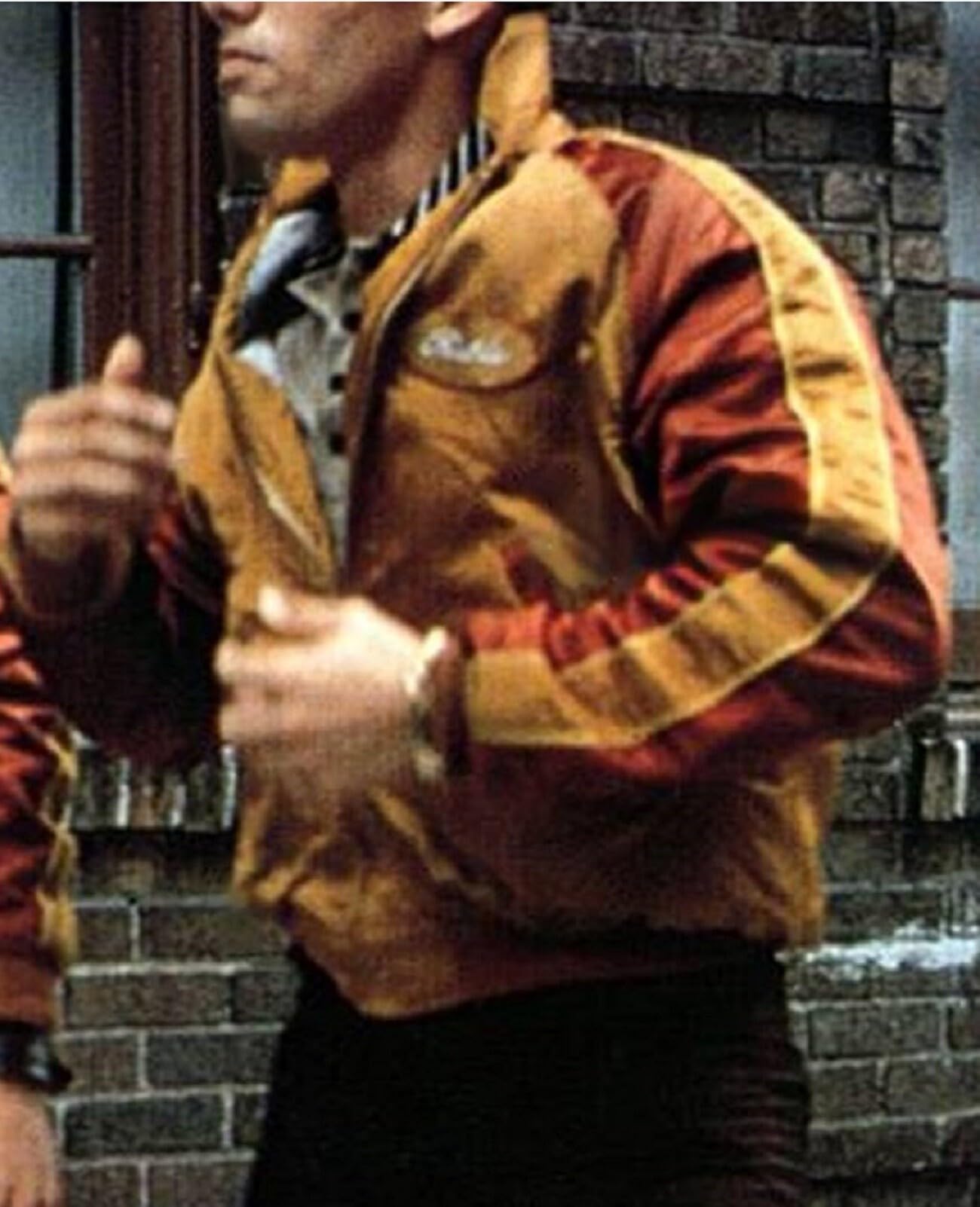Bomber da uomo ispirato al film anni '90 retrò Varsity Polyster Satin