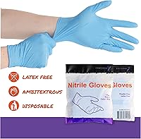 Vista 6 de Lightning X - Par de guantes de examen de nitrilo Empaquetados individualmente, 50 guantes, 25 pares, bolsa con cierre resellable, grande