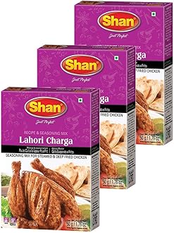 Lahori Chargha Recipe and Seasoning Mix 1.76oz (50g) - Spice Powder for Steamed & Deep Fried Chicken - Suitable for Vegetarians - Airtight Bag in a Box (Pack of 3)