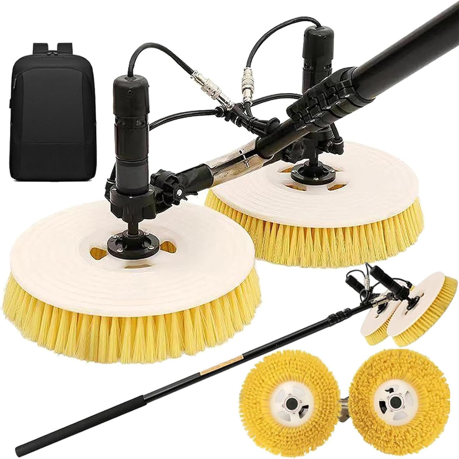 YNBSHGAA Solar Panel Cleaning System with Telescopic Pole and Water Spray Brush for Efficient Maintenance