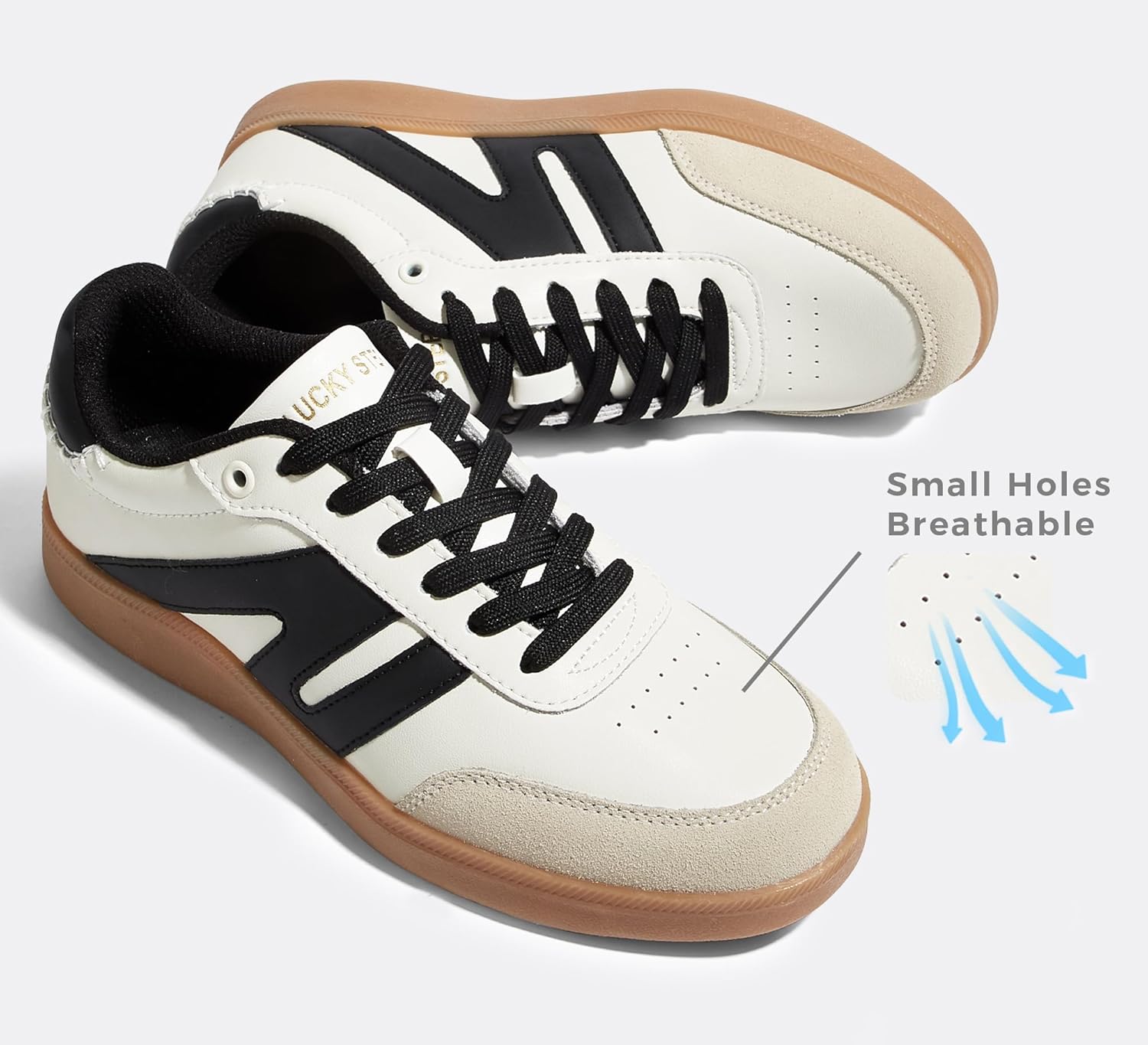 LUCKY STEP Women Classic Retro Gum Sole Fashion Sneakers Casual Tennis Skate Shoe Genuine Leather Walking Footwear Anti Slip Trainers - Image 7