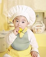 Vista 7 de DF DUALFERV 4 baberos de silicona para bebés para niñas y niños, babero impermeable y ajustable para niños pequeños