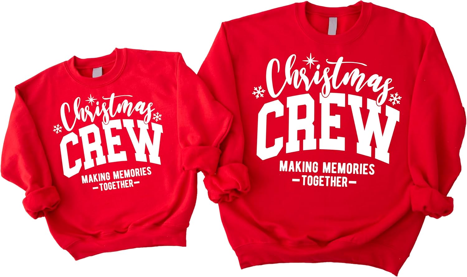 Olive Loves Apple Christmas Crew Matching Family Sweatshirt Red Holiday Sweater for Mom Dad Girls Boys