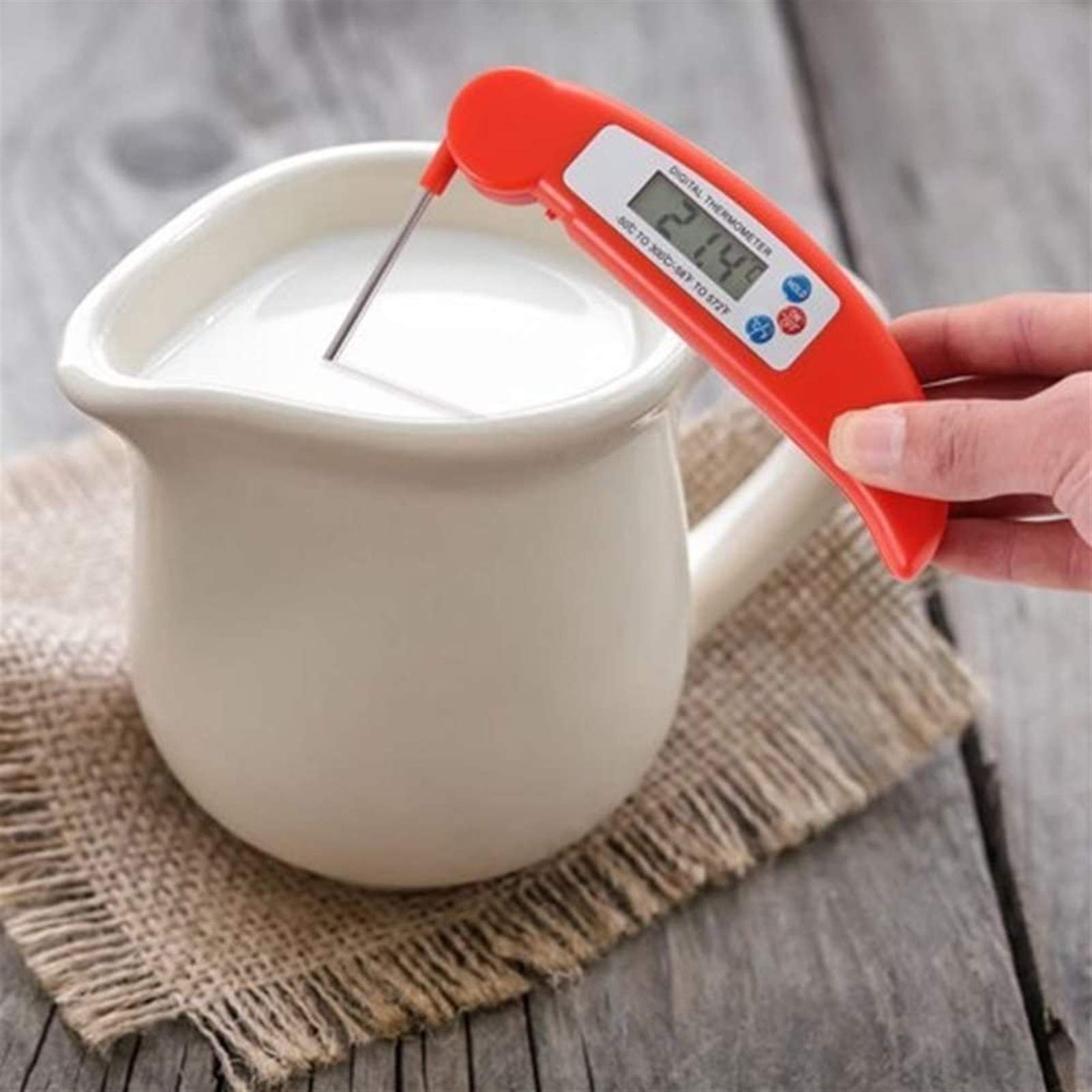 Termómetro de Cocina, Termómetro de Carne para cocinar, Rápido y preciso Termómetro de Alimentos Digitales Termómetro de sonda Plegable