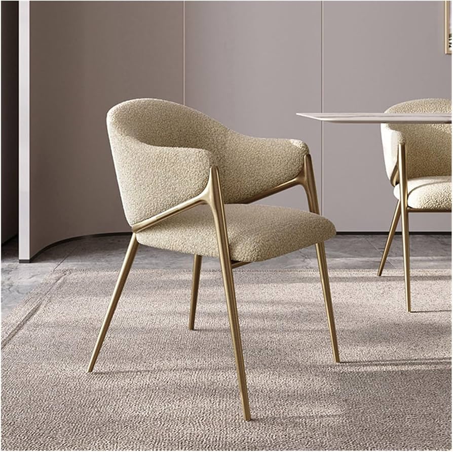 Tiita Sedia Relax Moderna Con Ottomana - Struttura In Metallo E Cuscini Morbidi - Beige - Per Soggiorno, Camera, Ufficio