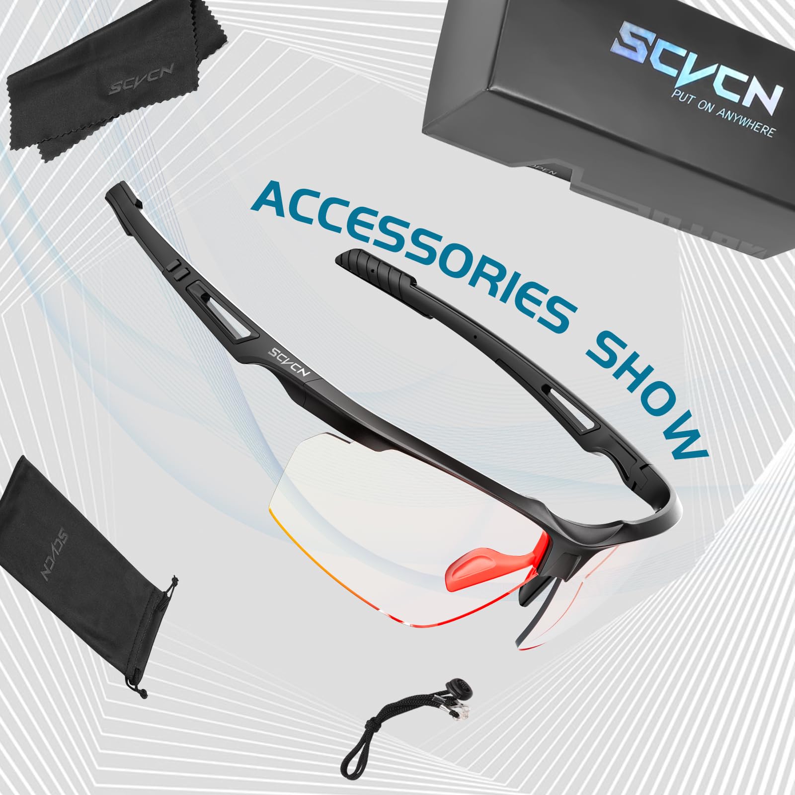 SCVCN Fotocromatici Occhiali Da Ciclismo Sportivi Donne Uomini MTB Trasparenti Bicicletta UV400 S86