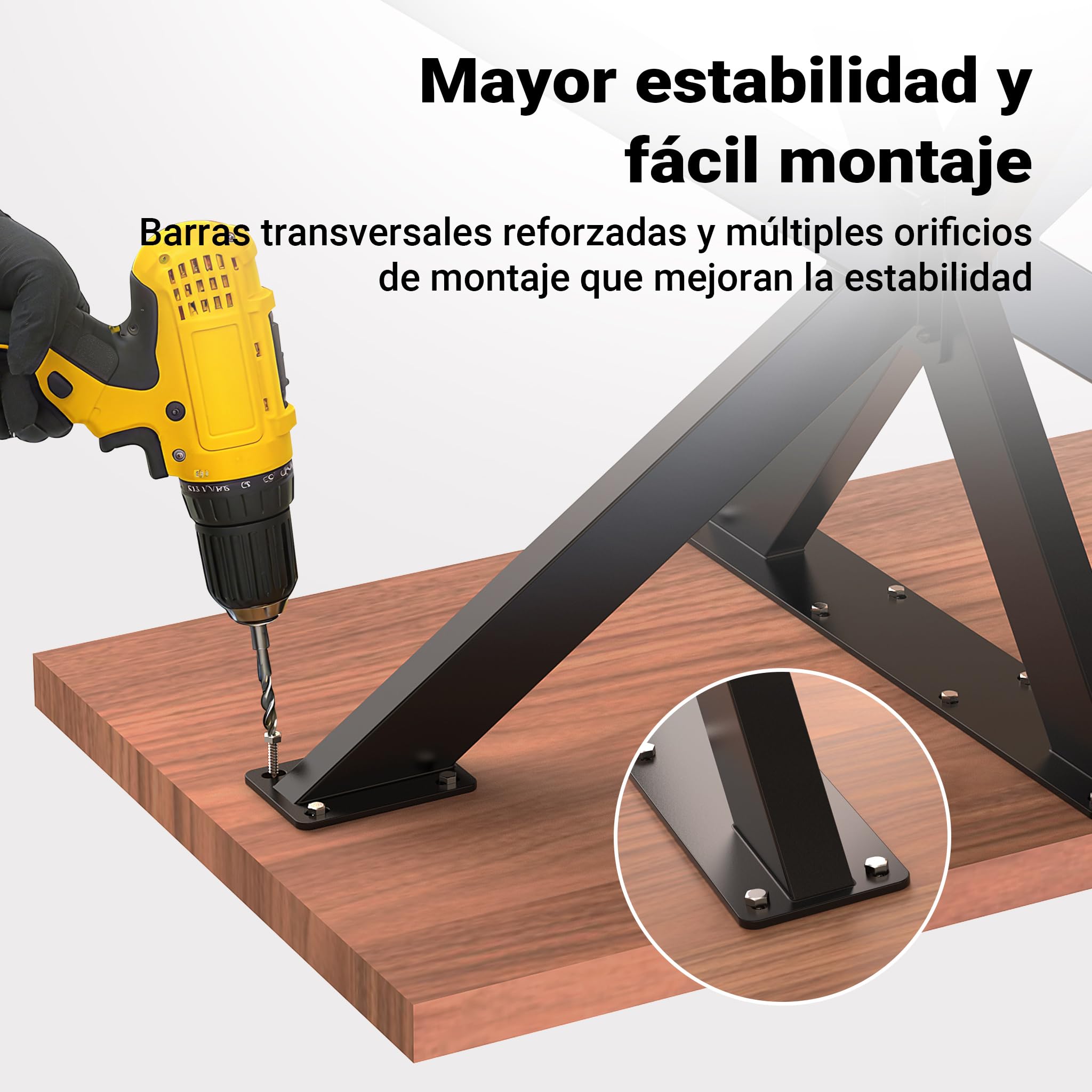 XPOtool Patas de Mesa de Acero Tipo araña 71x78x150cm Negro Marco de Metal Base de Mesa Industrial Muebles