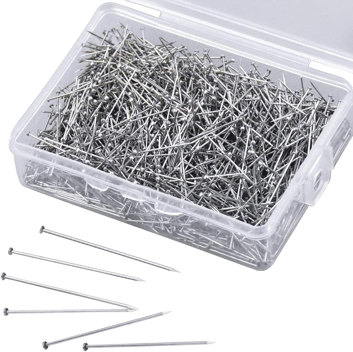 Premify Dressmaker Pins 2000 PCS, 1 Inch Straight Head Stainless Steel Sewing Pins for Wedding, Decorating Crafts, Scarf/Hijab, Common Pins