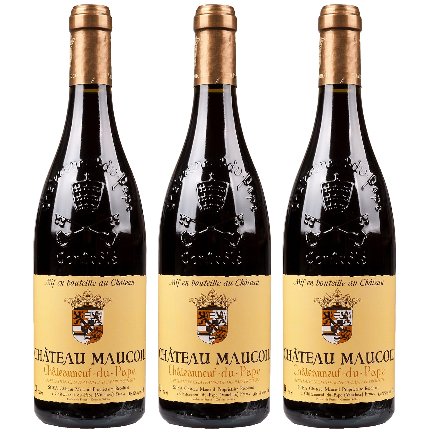 Château Maucoil Châteauneuf-du-Pape Rouge Rotwein trocken Rot bio Frankreich inkl. FeinWert E-Book (3 x 0,75l)