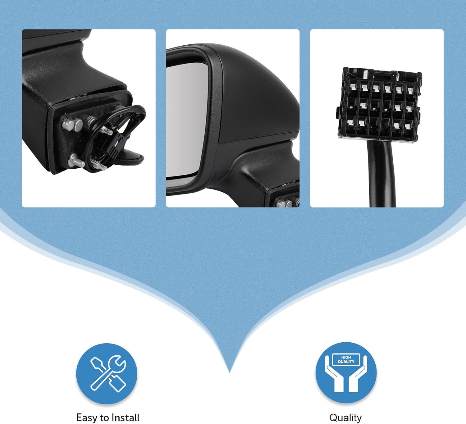 ECCPP Exterior Mirrors Replace with 2016-2019 For Chevy For CRUZE Driver Side 39125813-PFM