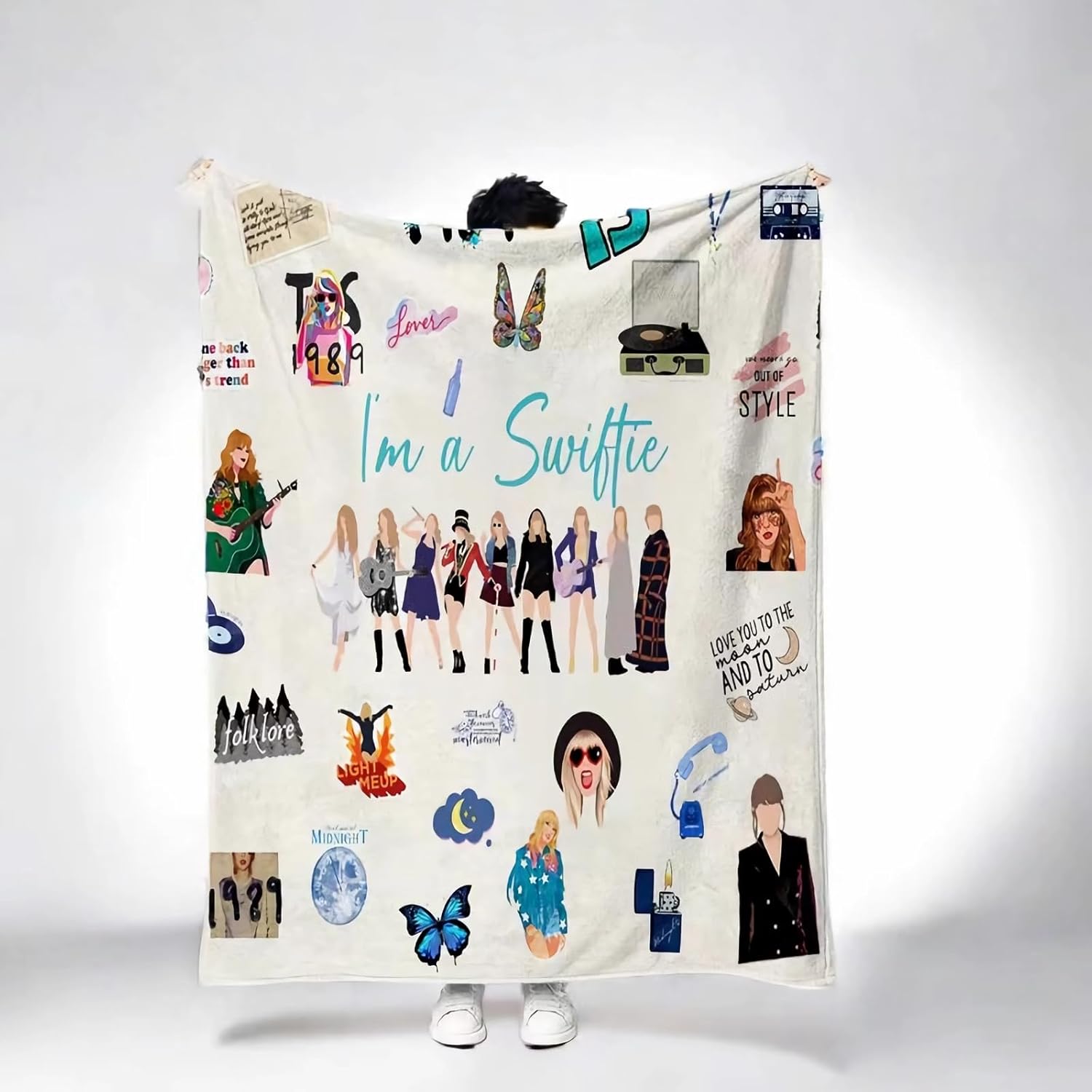 qenvqei Music Blanket,Fall Throw Blanket,Singer Blanket