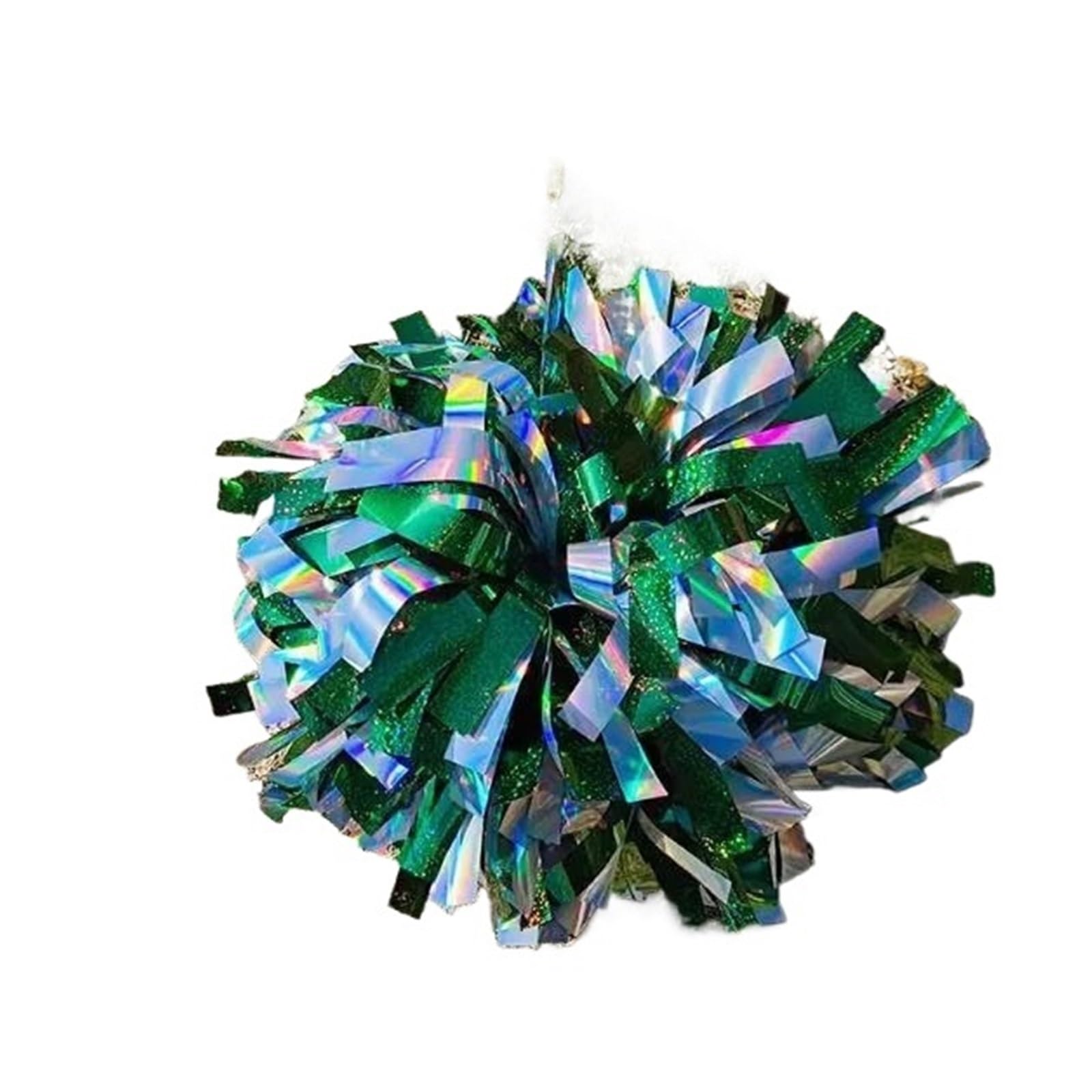 Aiqijohi Color 8 Cheerleader Pom Poms 1Piece Cheerleader Pom, Metallic White, 4 ",6",8 Pick Color