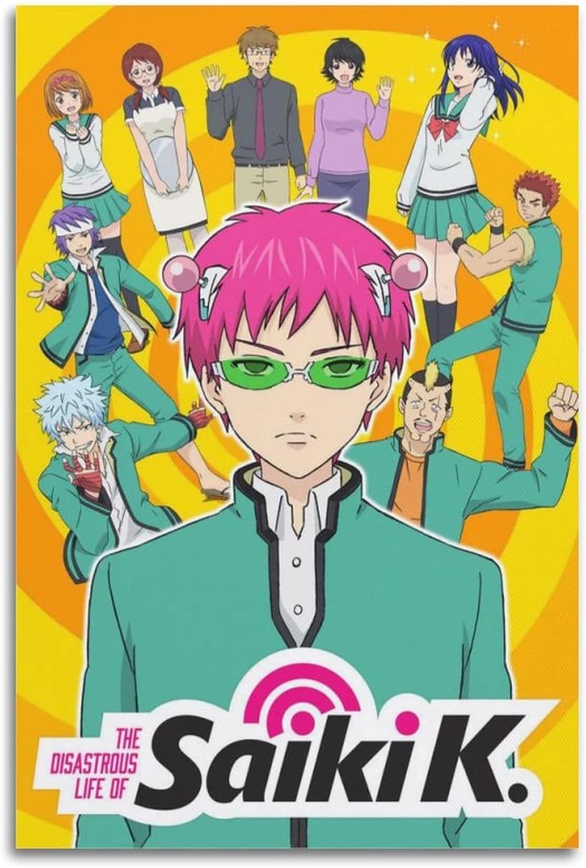 MILLTO The Disastrous Life of Saiki K Anime Manga Poster for Room Aesthetics Picture Printing Canvas Wall Art Painting Gift 12x18inch(30x45cm) Unframe-style