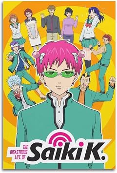 MILLTO The Disastrous Life of Saiki K Anime Manga Poster for Room Aesthetics Picture Printing Canvas Wall Art Painting Gift 12x18inch30x45cm Unframe-style