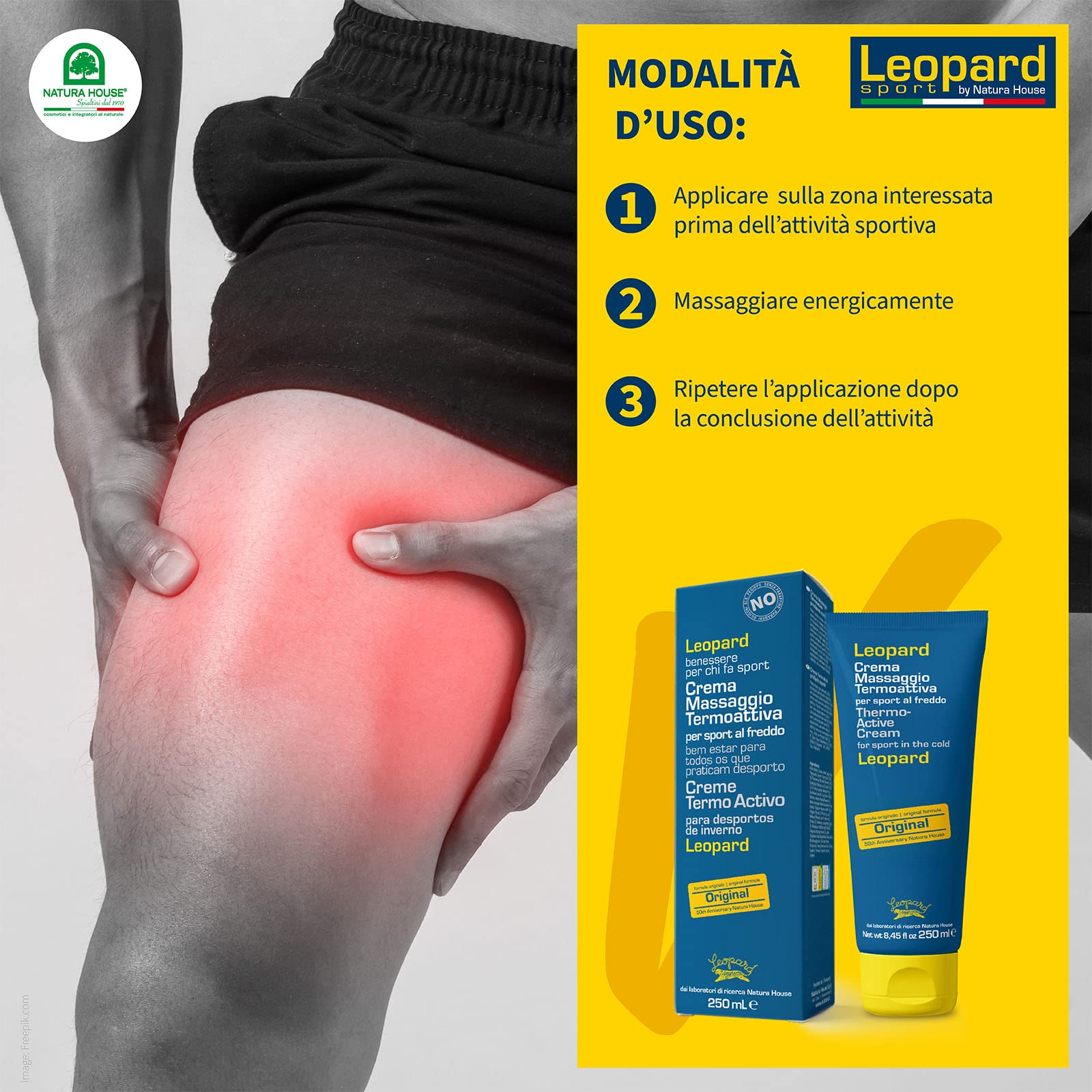 Leopard Sport - Crema de masaje termoactiva 15 aceites esenciales, 250 ml