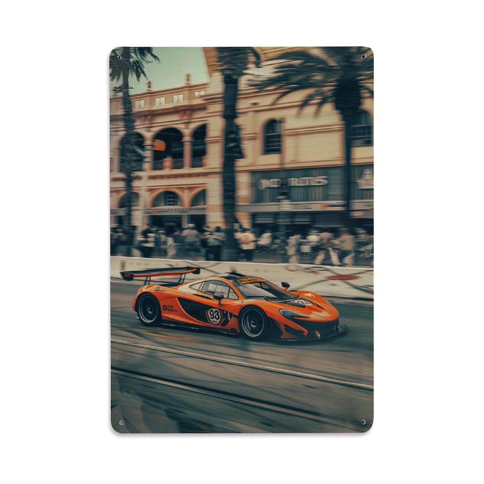 P1 Racing Car Artwork Metal Tin Sign Plaque Wall Decor for Cafe, Club, Garden Metal Poster 8x12Inch
