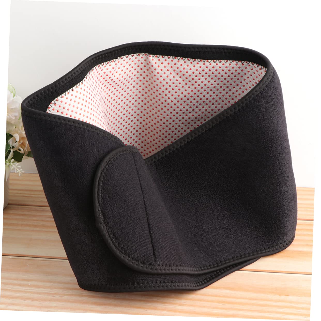 Beavorty 1pc Lumbar Support Lower Back Warming Belt Reusable Face Pads Back Support Belt Cramps Heating Pad Warm Waist Supporter Lumbar Care Protector Heating Waist Belt Lumbar Brace Black