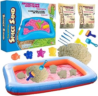 Leo & Emma 2 kg Space Sand zestaw 20 foremek do stempli, szufelka, narzędzie do modelowania, wanna do modelowania piasek terapeutyczny - Sea Life Set model 2020