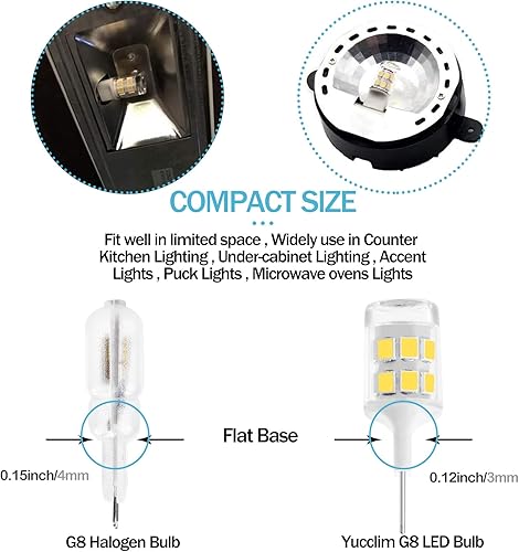 Miniatura 5 de Bombilla LED T4 con base bi-pin 120 V equivalente a 20 W, lámpara halógena de microondas WB25X10019 WB08X10057 WB25X10026 para JVM7195SFS lámpara de