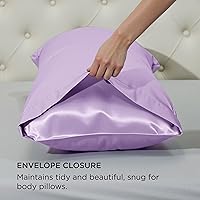 Vista 268 de Bedsure Fundas de almohada de satén, similares a las fundas de almohada de seda tamaño Queen, juego de 2, fundas de almohada para mujeres que