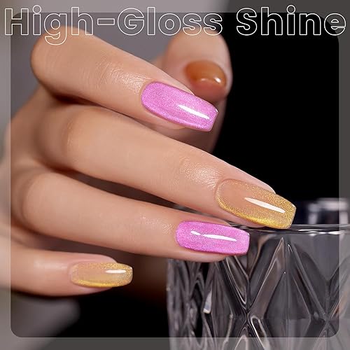 Miniatura 10 de RARJSM Juego de 6 esmaltes de uñas de gel rosa pálido, rosa claro, neón, rosa intenso, rosa, purpurina, fucsia y cereza dulce, esmalte de gel para