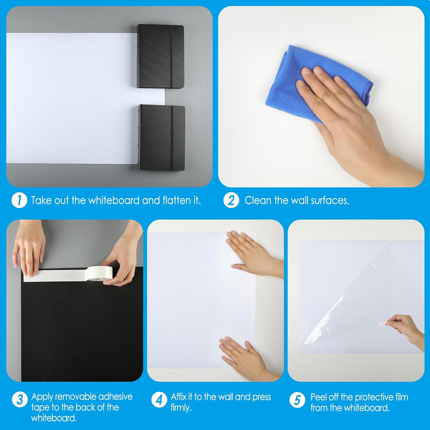 MaxGear White Board 36"x24" Dry Erase Board Adhesive Whiteboard Large