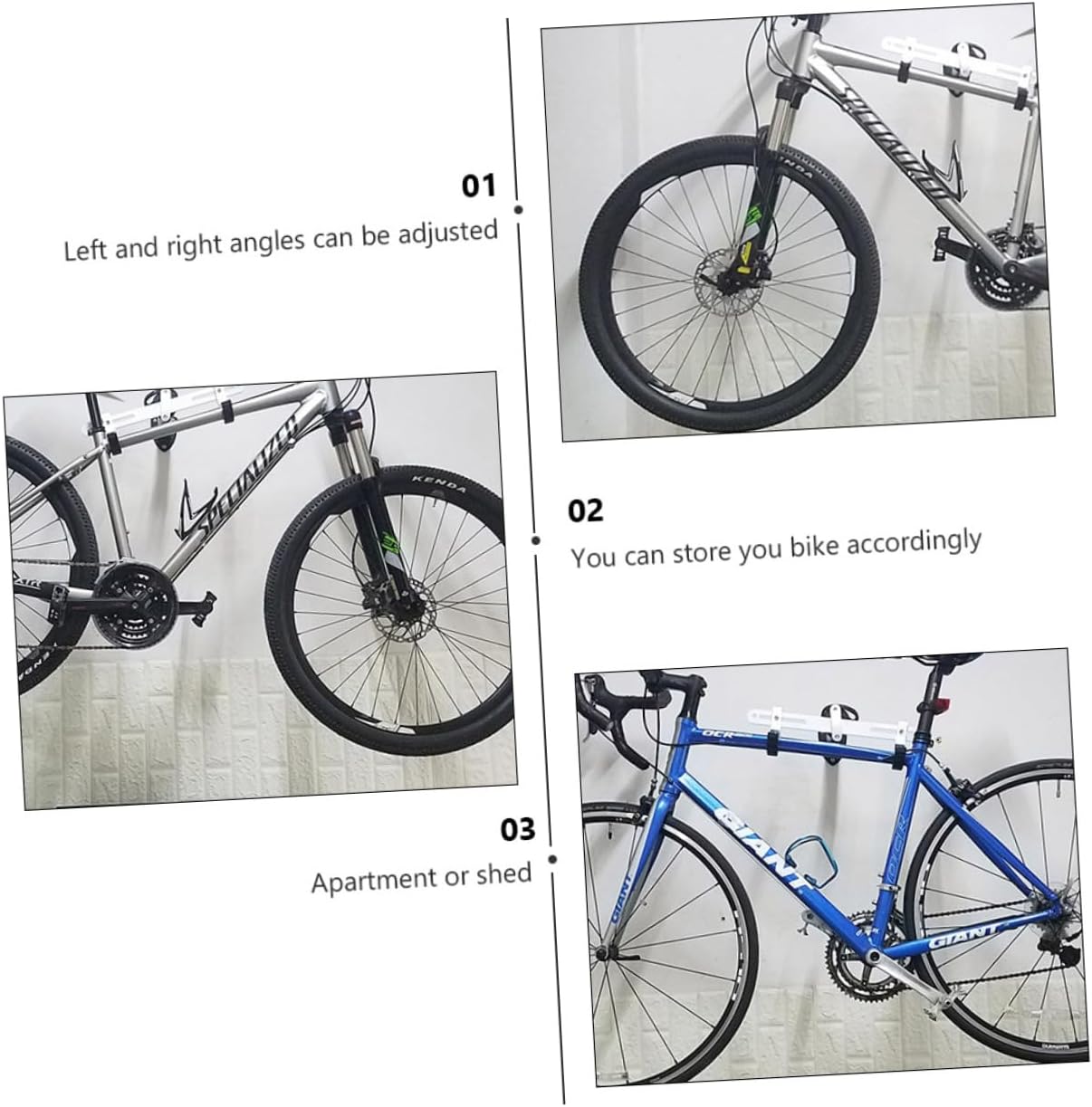 1pc Adjustable Bike Wall Mount Rack Bicycle Parking Stand Space-Saving Storage for Indoor Use Easy to Install and Secure