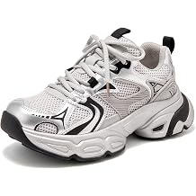 BEAU TODAY Womens Chunky Sneakers Platform Fashion Sneakers for Women Non-Slip Breathable Womens Dad Shoes Comfortable Lace-up Wide Width Tennis Shoes