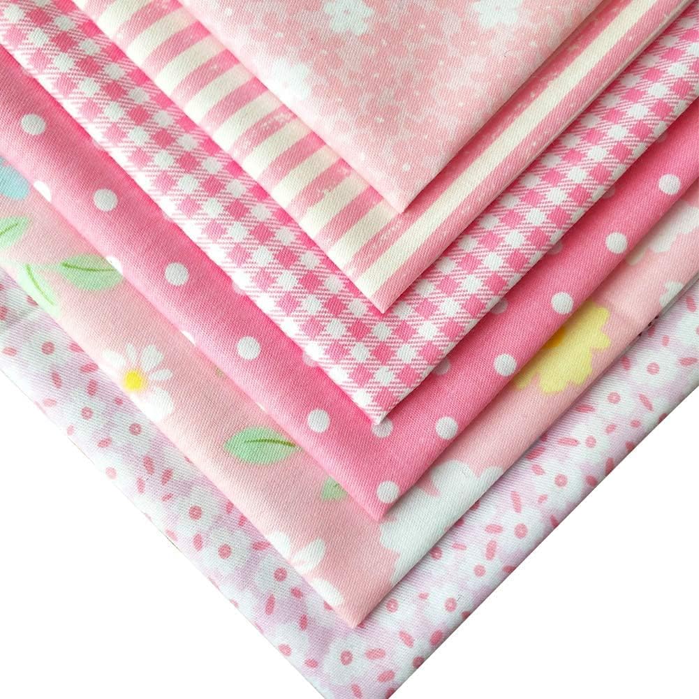 Goodern Fat Quarter Cotton Quilting Fabric Thick Craft Printed Fabric High Density Bundle Squares Patchwork Lint DIY Sewing,Precut Quilt Sewing Quilting Fabric (6pcs,40cmx50cm)-B