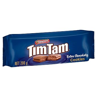 Tim Tam Milk Chocolatey Cookies, Extra Chocolatey Flavor, 200 Grams, 4 Pack