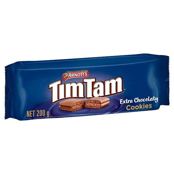 Tim Tam Milk Chocolatey Cookies, Extra Chocolatey Flavor, 200 Grams, 4 Pack