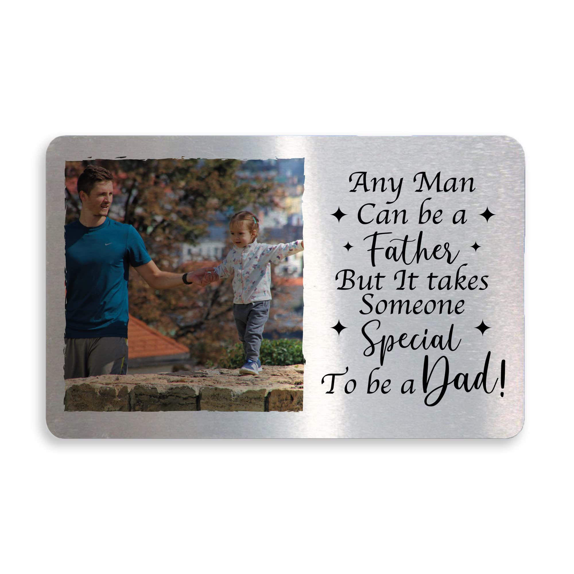 RED OCEAN Personalised Photo Metal Wallet Insert For Dad Birthday Christmas From Son