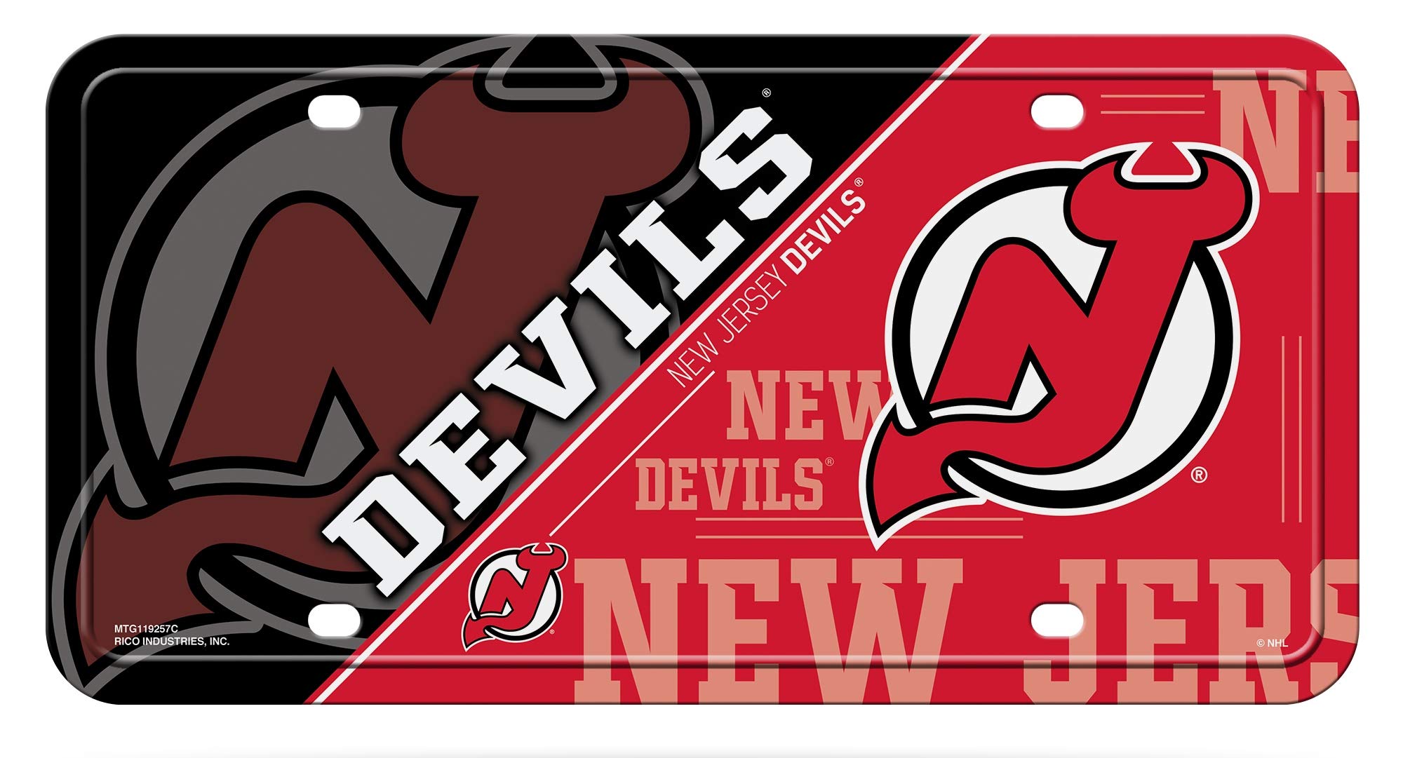 Rico Industries NHL Hockey New Jersey Devils Split Metal Tag