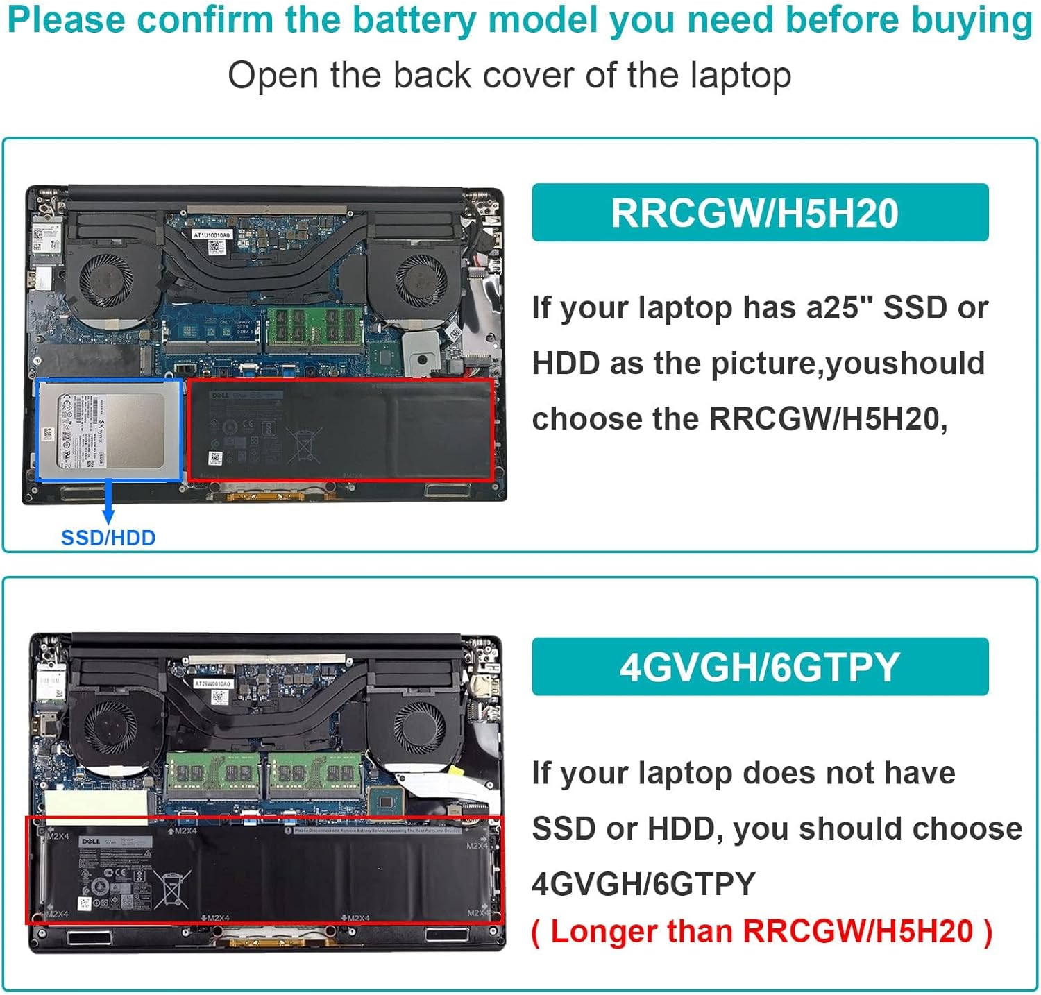 56WH RRCGW H5H20 0RRCGW School Laptop Battery for Dell XPS 15 9550 15-9550 9560 9570 Precision 15 5510 5520 5530 Series P56F P56F001 5D91C 62MJV M7R96 0RRCGW 062MJV Mobile Workstation Notebook