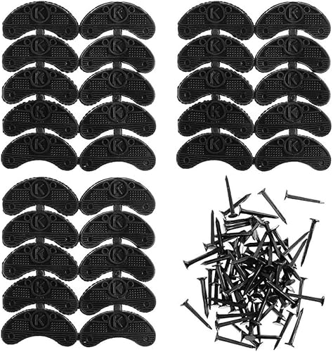 Placas de talón 30 piezas de goma para zapatos de talón, puntas de repuesto de almohadilla de reparación con clavos, tamaño mediano, Negro -