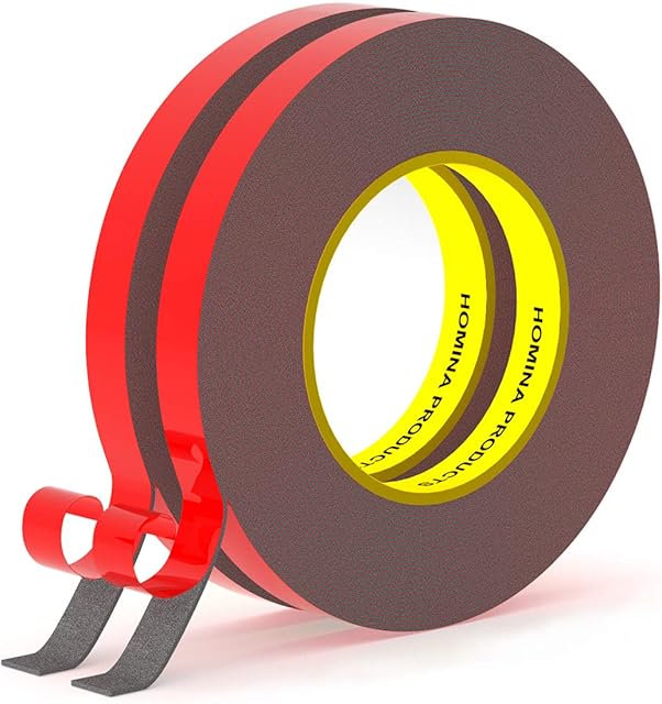 Double Sided Tape, HOMINA 1cm x 10m Heavy Duty Mounting Tape Waterproof Foam Tape Pressure-Sensitive Adhesive, for Led Strip Lights Installation(5mx2)