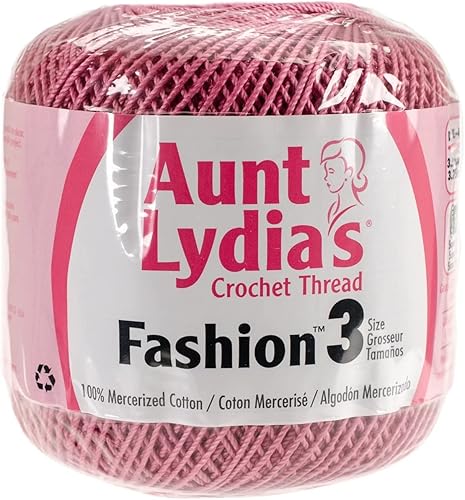 Miniatura 5 de Aunt Lydia Fashion Crochet blanco  3 unidades de 150y449.5 ft  Algodón  Calibre 3  Crochet