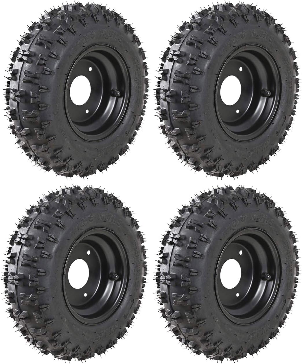 Set of Four 4.10-6 Wheels With Rims | Tubeless Tire for Scooter Quad Bikes 4 Wheelers
