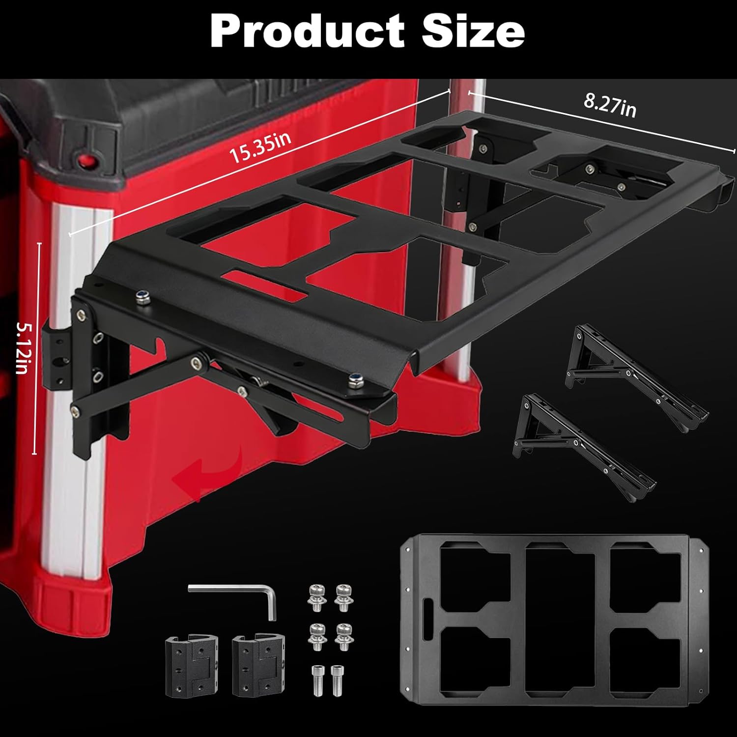 Foldable Packout Toolbox Mount, Compatible with Milwaukee Packout Toolbox, Packaging Tool Box Side Storage Mounting Plate, Milwaukee Packout Accessories