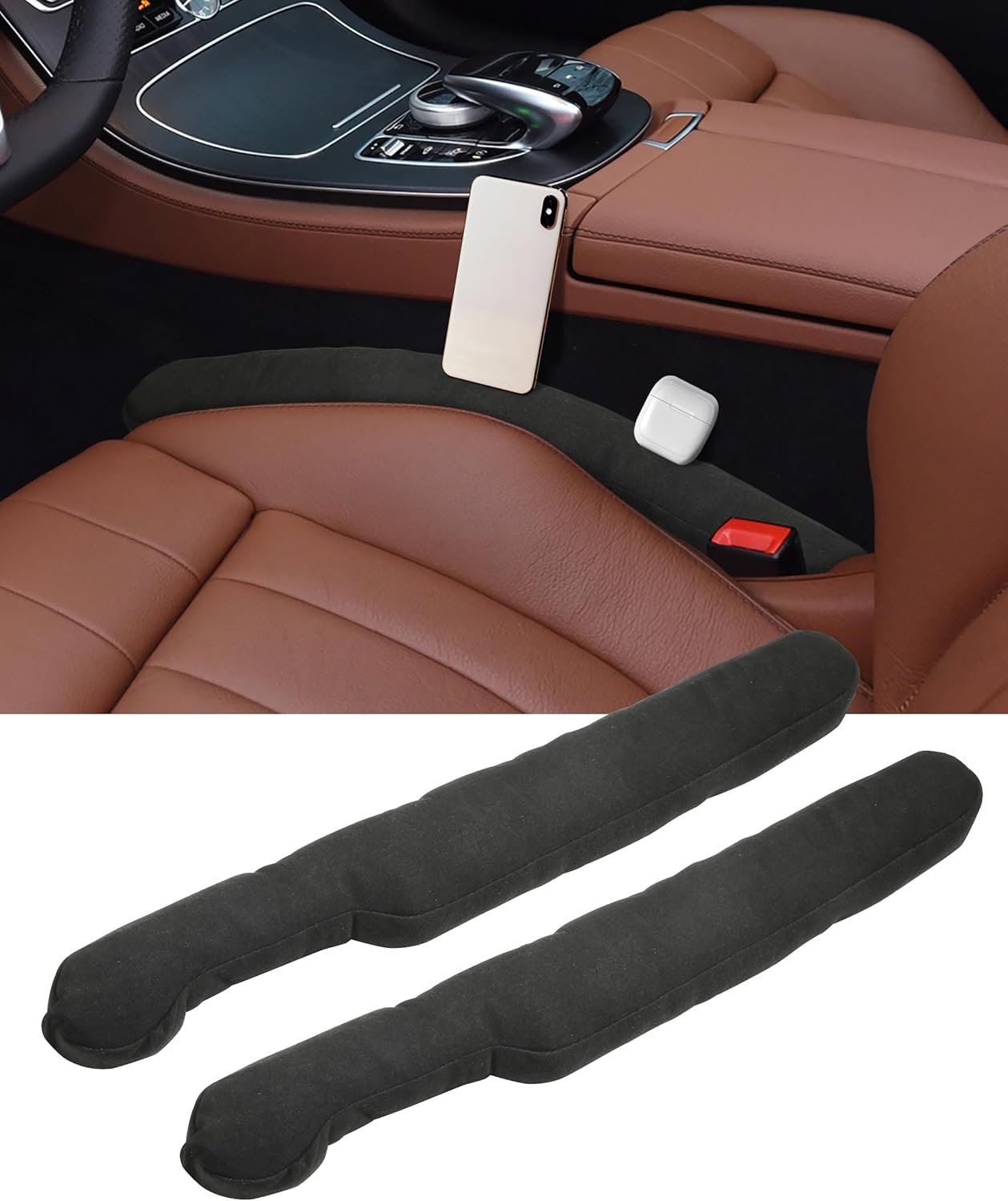 Zlirfy 2 Pack Car Seat Gap Filler,Car Gadget Suede Surface