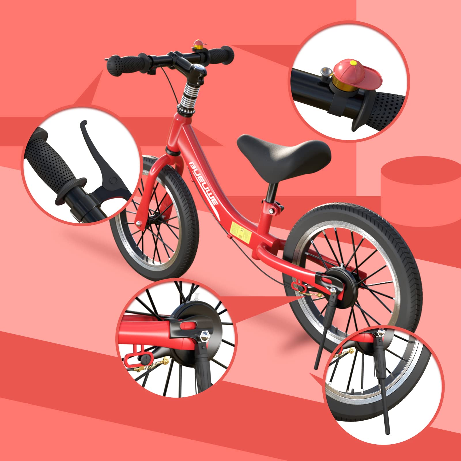 GASLIKE Loopfiets 16 inch vanaf 5 tot 8 jaar voor grote kinderen GASLIKE Loopfiets 16 inch vanaf 5 tot 8 jaar voor grote kinderen