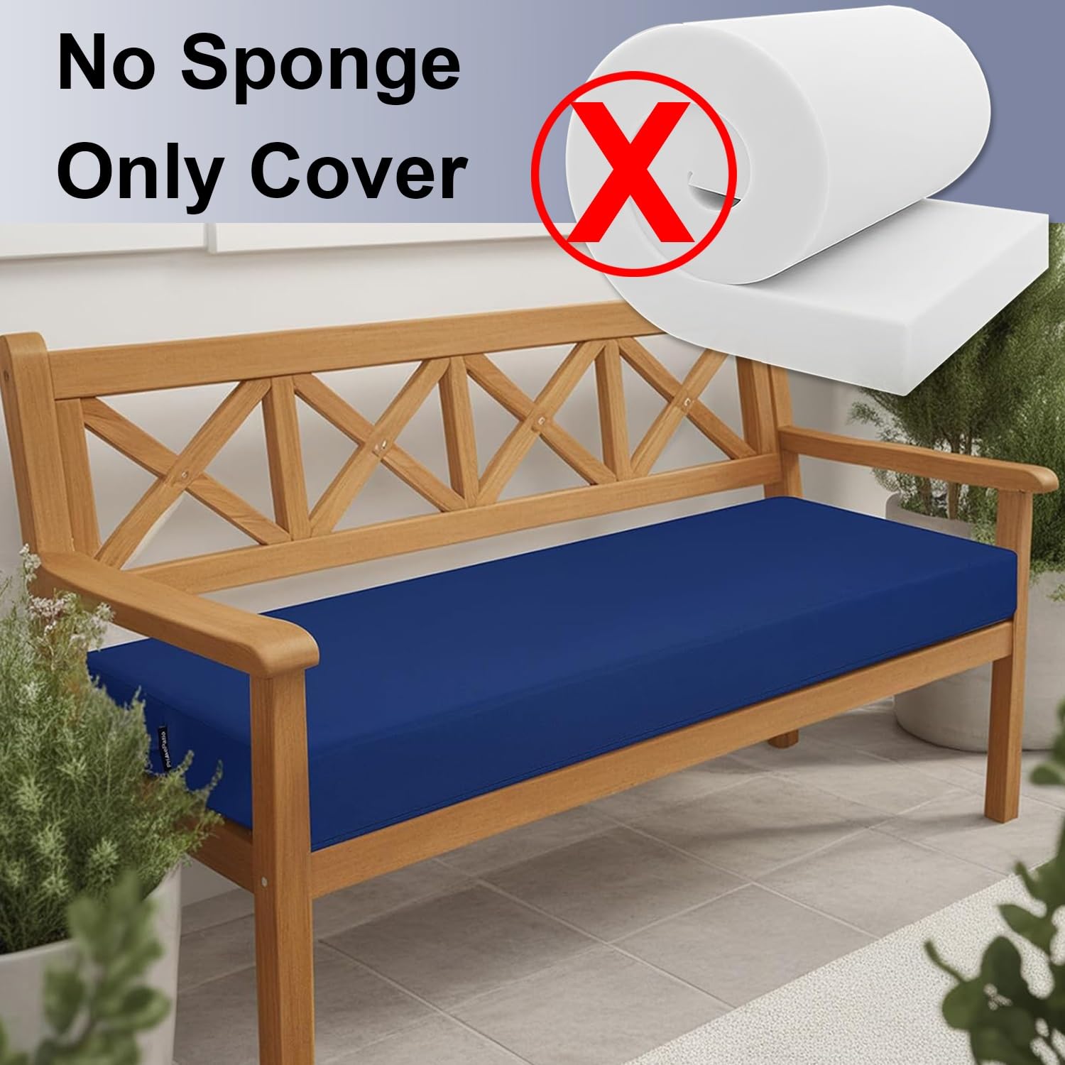 Funda Impermeable para Cojín de Banco de Exterior, Cubierta de Repuesto con Cremallera y Correas, Protector de Asiento para Jardín, Patio, Balcón y Sofá(Gris Oscuro,180x60x10cm)